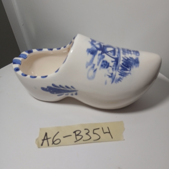 Vintage Delft Blue Holland Dutch Hand Painted Windmill Ceramic Shoe - Picture 12 of 12